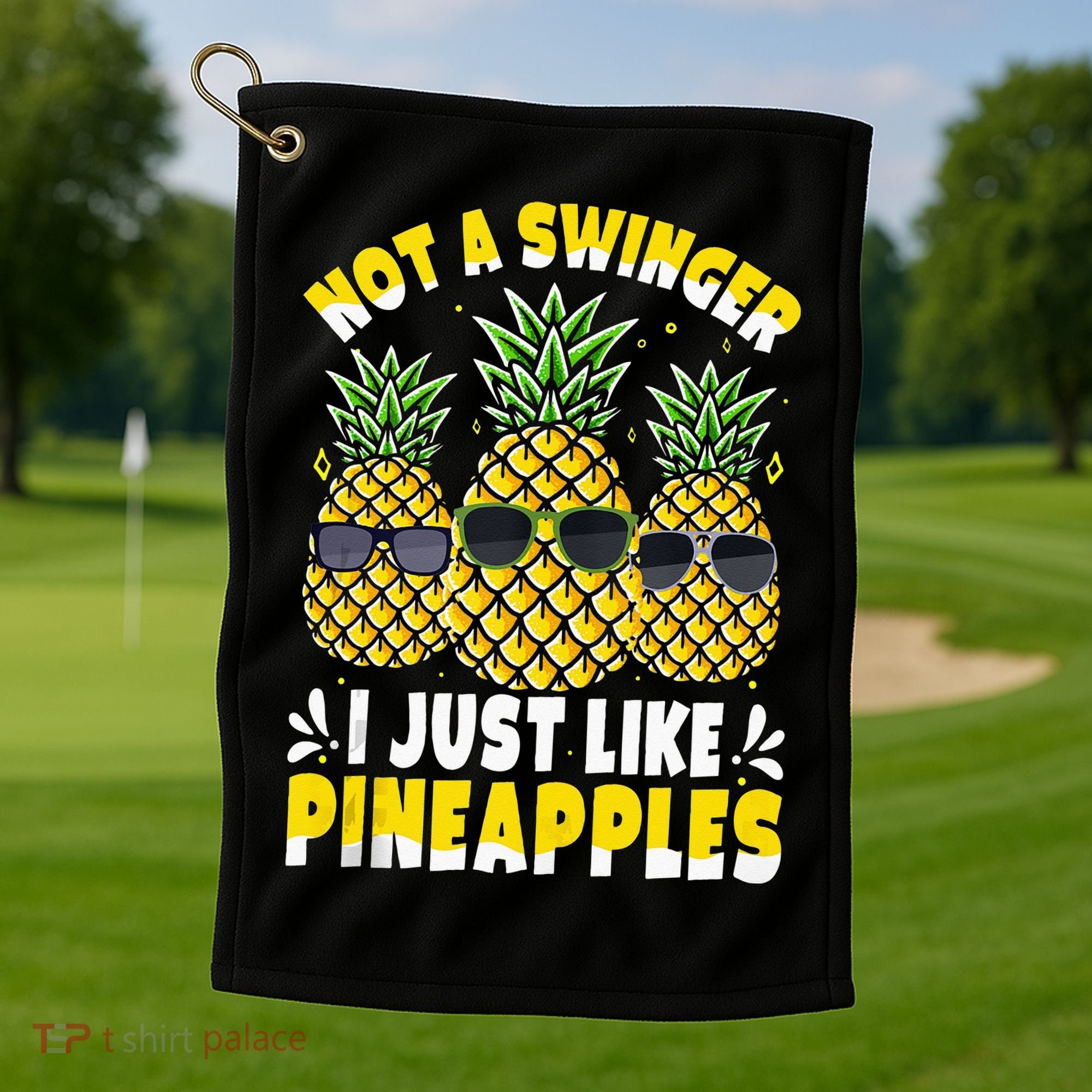 Not A Swinger I Just Like Pineapples Cool Pienapples Outfit Golf Towel