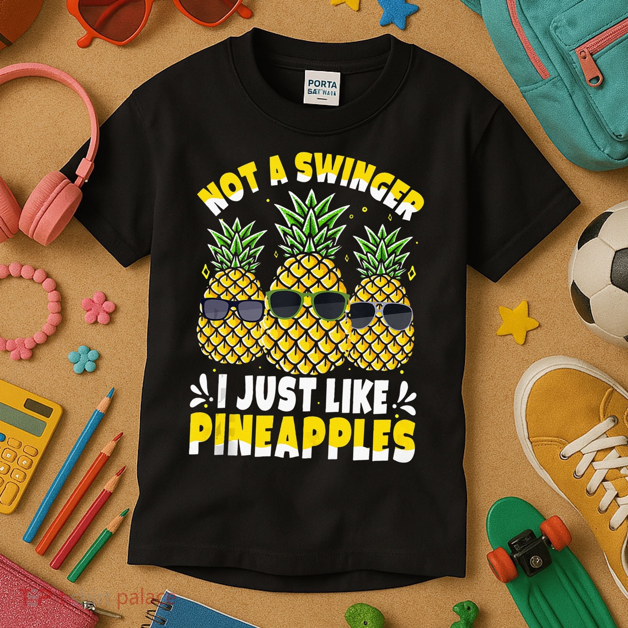 Not A Swinger I Just Like Pineapples Cool Pienapples Outfit Kids T-Shirt