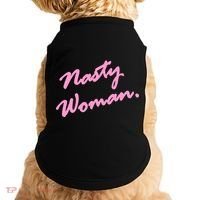 Nasty Woman Pink Script Hillary Clinton Doggie Tank thumb 0