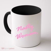 Nasty Woman Pink Script Hillary Clinton Coffee Mug thumb 0