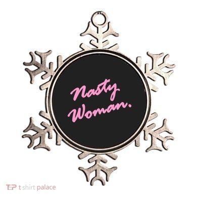 Nasty Woman Pink Script Hillary Clinton Ornament