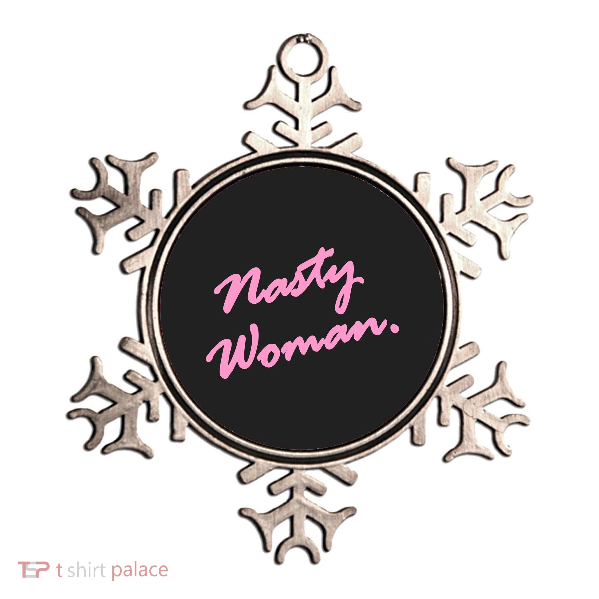 Nasty Woman Pink Script Hillary Clinton Ornament