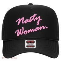 Nasty Woman Pink Script Hillary Clinton Hat thumb 0