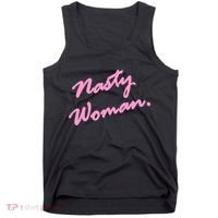 Nasty Woman Pink Script Hillary Clinton Tank Top thumb 0