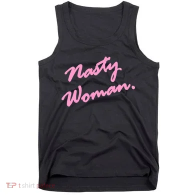 Nasty Woman Pink Script Hillary Clinton Tank Top