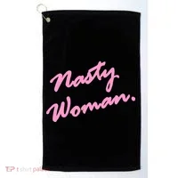 Nasty Woman Pink Script Hillary Clinton Golf Towel thumb 0