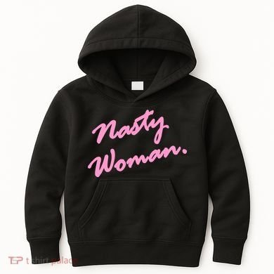 Nasty Woman Pink Script Hillary Clinton Kids Hoodie