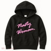Nasty Woman Pink Script Hillary Clinton Kids Hoodie thumb 0