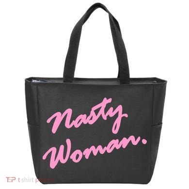 Nasty Woman Pink Script Hillary Clinton Tote Bag