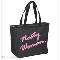 Nasty Woman Pink Script Hillary Clinton Tote Bag thumb 2