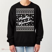 Nasty Woman Ugly Christmas Sweater Design Hillary Clinton Women's Sweatshirt thumb 0