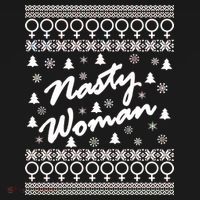 Nasty Woman Ugly Christmas Sweater Design Hillary Clinton Bucket Hat thumb 4