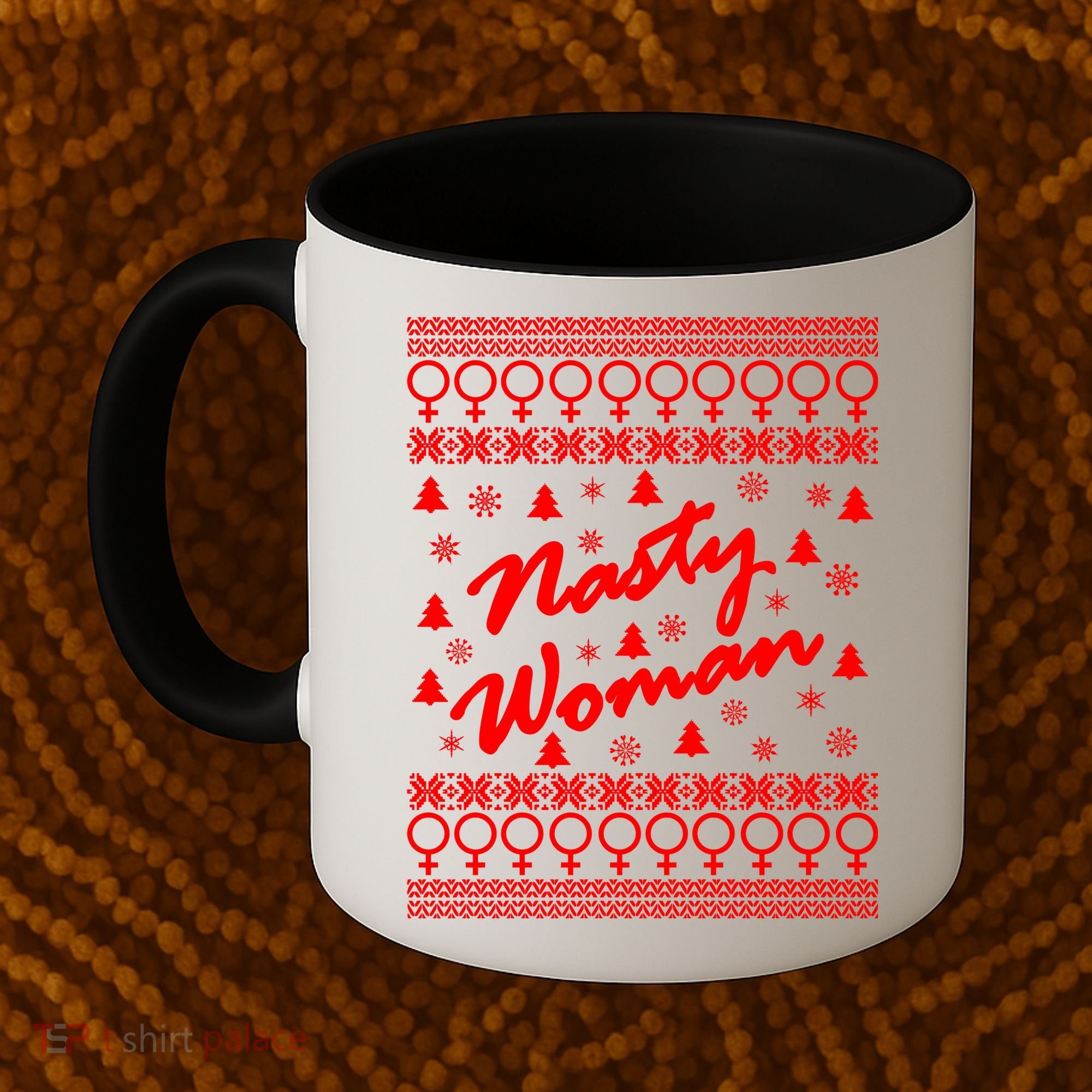 Nasty Woman Ugly Christmas Sweater Design Hillary Clinton Coffee Mug