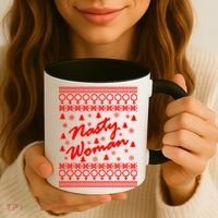 Nasty Woman Ugly Christmas Sweater Design Hillary Clinton Coffee Mug thumb 3