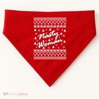 Nasty Woman Ugly Christmas Sweater Design Hillary Clinton USA-Made Doggie Bandana thumb 0