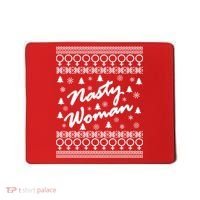 Nasty Woman Ugly Christmas Sweater Design Hillary Clinton Mousepad thumb 0