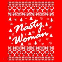 Nasty Woman Ugly Christmas Sweater Design Hillary Clinton Ornament thumb 1