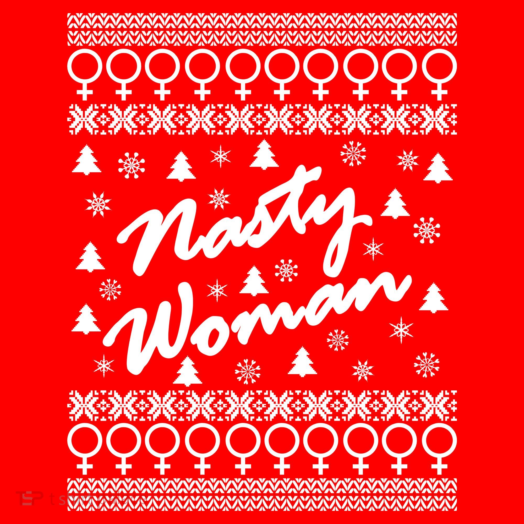 Nasty Woman Ugly Christmas Sweater Design Hillary Clinton Ornament