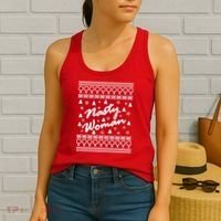 Nasty Woman Ugly Christmas Sweater Design Hillary Clinton Women's Tank Top thumb 2