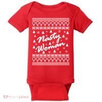 Nasty Woman Ugly Christmas Sweater Design Hillary Clinton Baby Bodysuit thumb 0