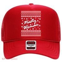 Nasty Woman Ugly Christmas Sweater Design Hillary Clinton Hat thumb 0