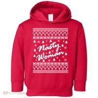 Nasty Woman Ugly Christmas Sweater Design Hillary Clinton Toddler Hoodie thumb 0