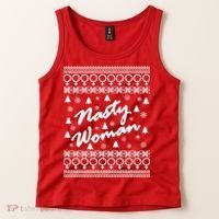 Nasty Woman Ugly Christmas Sweater Design Hillary Clinton Tank Top thumb 2
