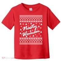 Nasty Woman Ugly Christmas Sweater Design Hillary Clinton Toddler T-Shirt thumb 0