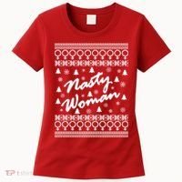 Nasty Woman Ugly Christmas Sweater Design Hillary Clinton Women's T-Shirt thumb 0
