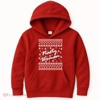 Nasty Woman Ugly Christmas Sweater Design Hillary Clinton Kids Hoodie thumb 0
