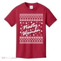 Nasty Woman Ugly Christmas Sweater Design Hillary Clinton Kids T-Shirt thumb 0