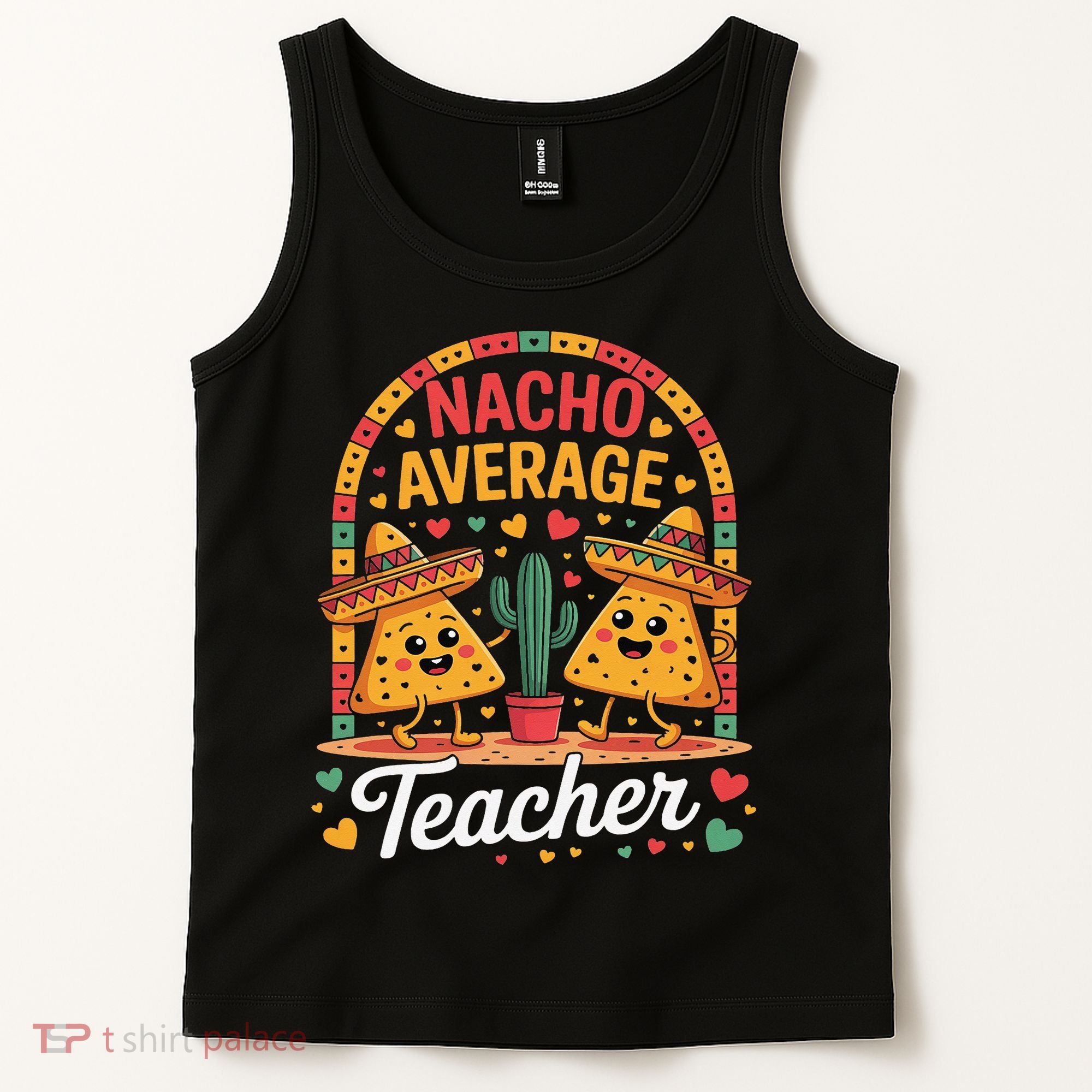 Nacho Average Teacher Apple Cinco De Mayo Teacher Women Tank Top