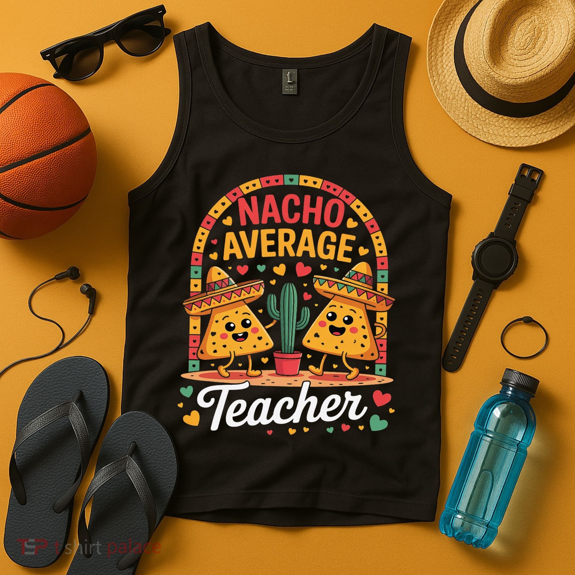 Nacho Average Teacher Apple Cinco De Mayo Teacher Women Tank Top