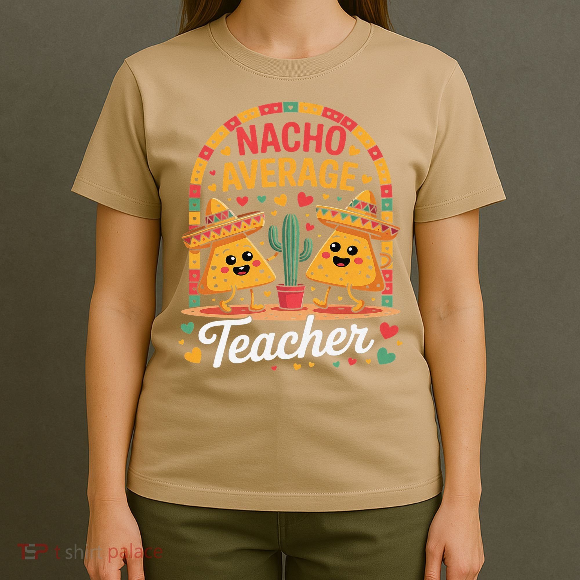 Nacho Average Teacher Apple Cinco De Mayo Teacher Women T-Shirt
