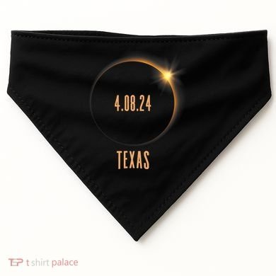 North America Total Solar Eclipse 2024 Texas USA USA-Made Doggie Bandana