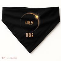 North America Total Solar Eclipse 2024 Texas USA USA-Made Doggie Bandana thumb 0