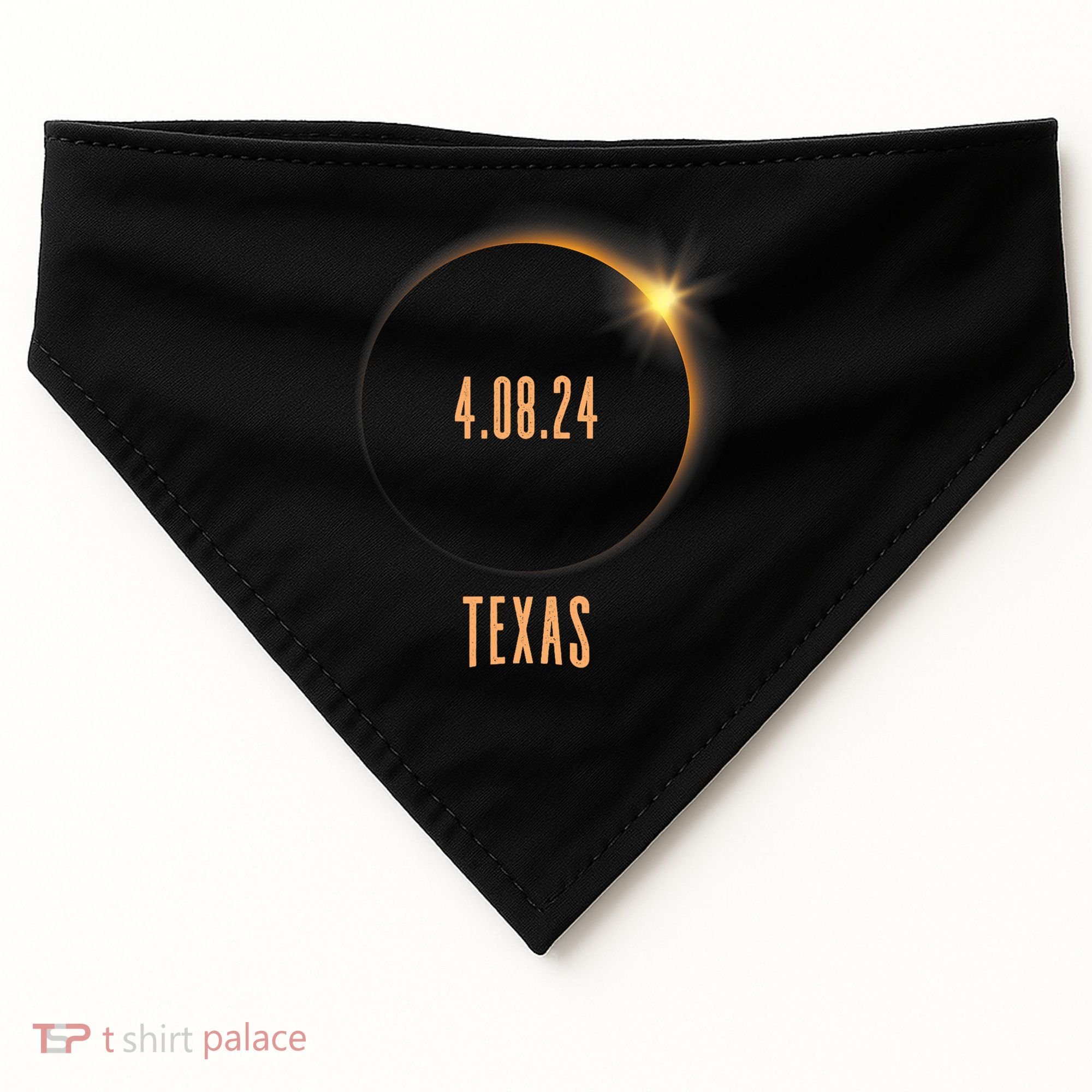 North America Total Solar Eclipse 2024 Texas USA USA-Made Doggie Bandana