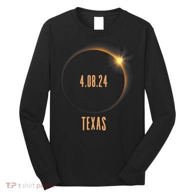 North America Total Solar Eclipse 2024 Texas USA Long Sleeve Shirt