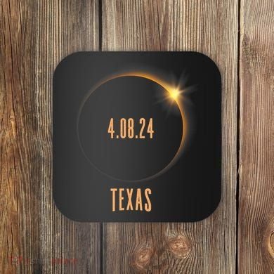 North America Total Solar Eclipse 2024 Texas USA Coaster