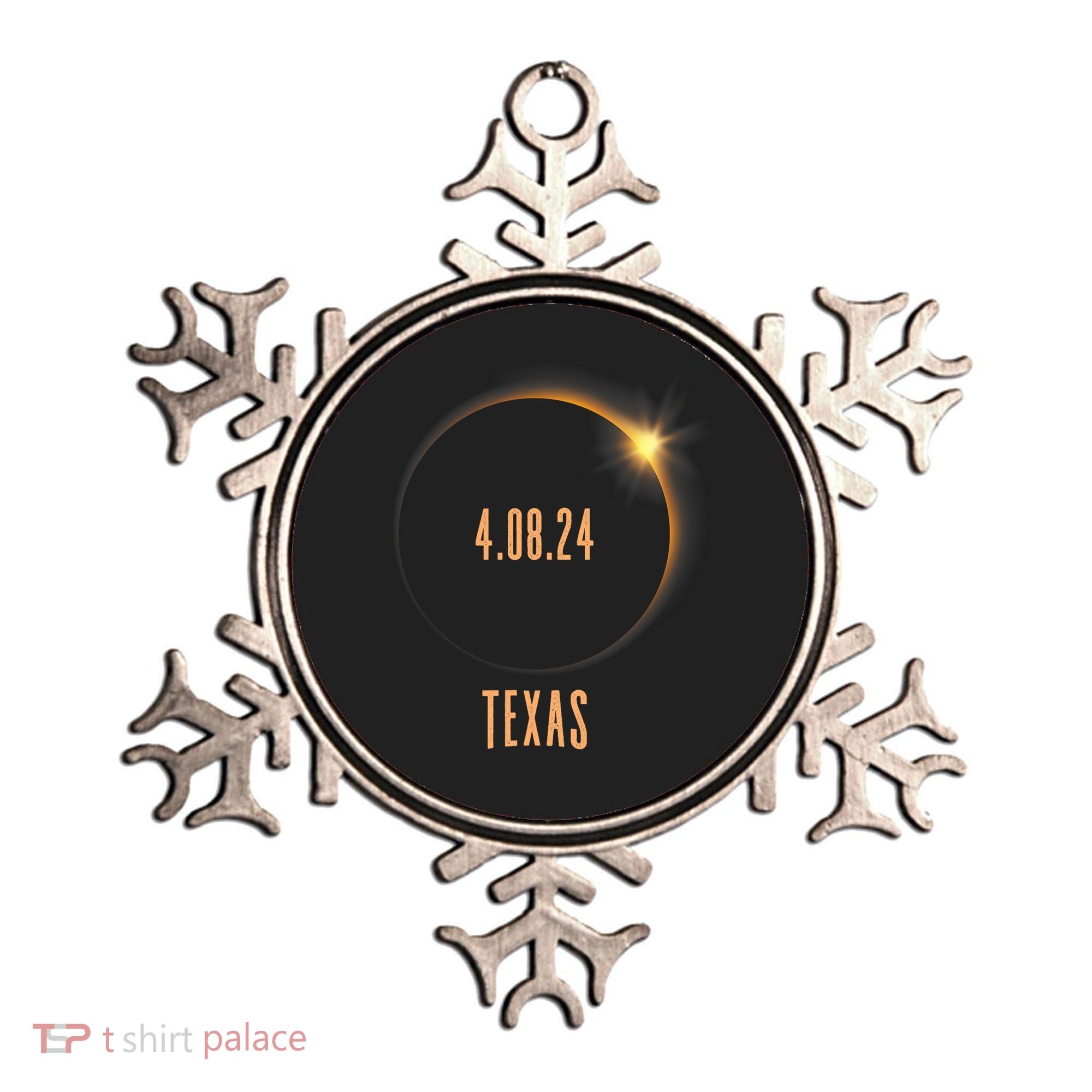 North America Total Solar Eclipse 2024 Texas USA Ornament
