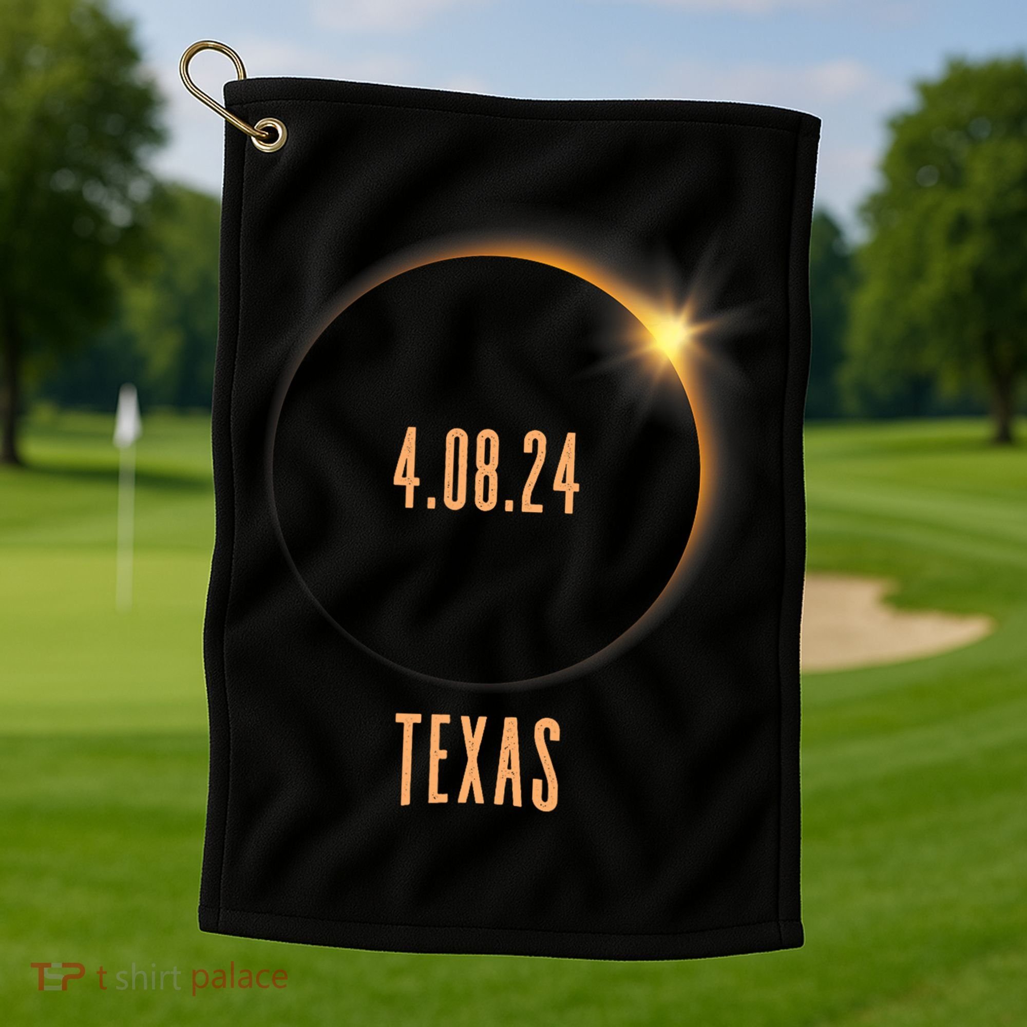 North America Total Solar Eclipse 2024 Texas USA Golf Towel
