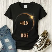 North America Total Solar Eclipse 2024 Texas USA Women's T-Shirt thumb 3