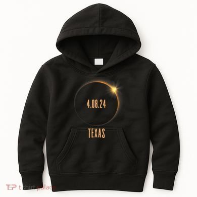 North America Total Solar Eclipse 2024 Texas USA Kids Hoodie