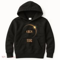 North America Total Solar Eclipse 2024 Texas USA Kids Hoodie thumb 0