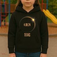 North America Total Solar Eclipse 2024 Texas USA Kids Hoodie thumb 3