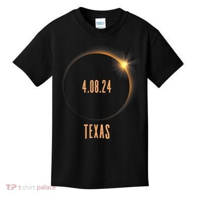 North America Total Solar Eclipse 2024 Texas USA Kids T-Shirt