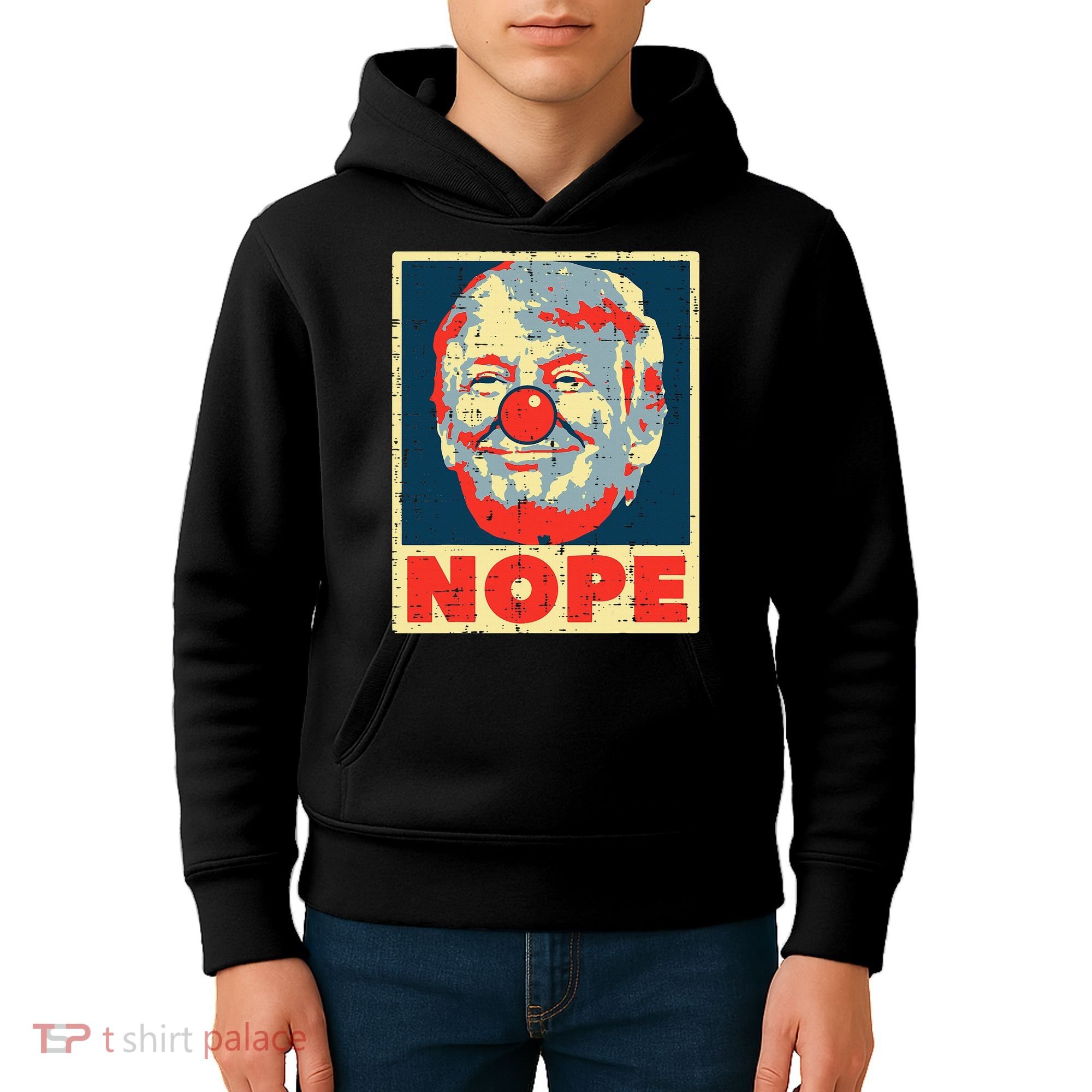 Nope Anti Trump Clown Impeach No Donald Kids Hoodie