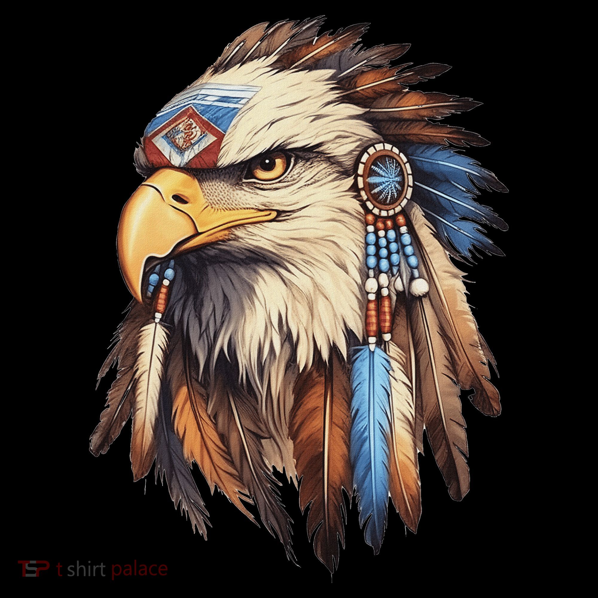 Native American Tribal Dream Catcher Eagle Tribal Animal Art Stripe Pom Pom Beanie
