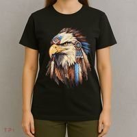 Native American Tribal Dream Catcher Eagle Tribal Animal Art T-Shirt thumb 4
