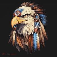 Native American Tribal Dream Catcher Eagle Tribal Animal Art T-Shirt thumb 7